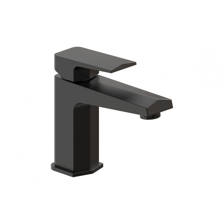 Roda Basin Mixer & Waste - Matt Black Bathroom Taps