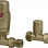 Round Thermostatic Brushed Brass Radiator Valves - Straight
