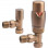 Round Thermostatic Brushed Bronze Radiator Valves - Angled