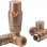Round Thermostatic Brushed Bronze Radiator Valves - Corner