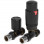 Round Thermostatic Matt Black Radiator Valves - Straight