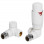 Round Thermostatic White Radiator Valves - Corner