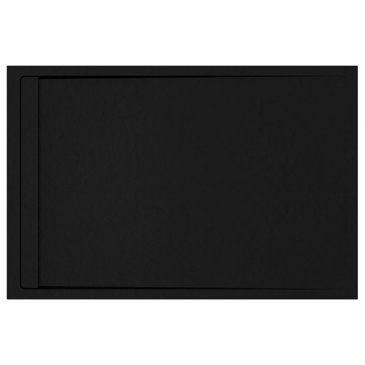 30mm Slate 1600x800mm Rectangular Tray & Waste - Black