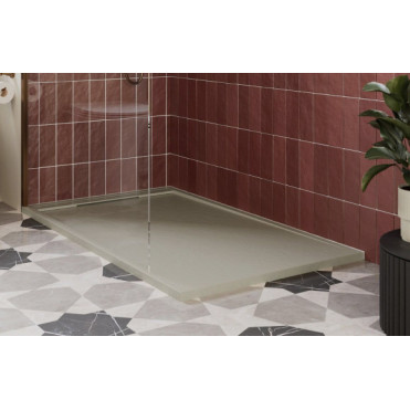 30mm Slate 1600x800mm Rectangular Tray & Waste - Latte