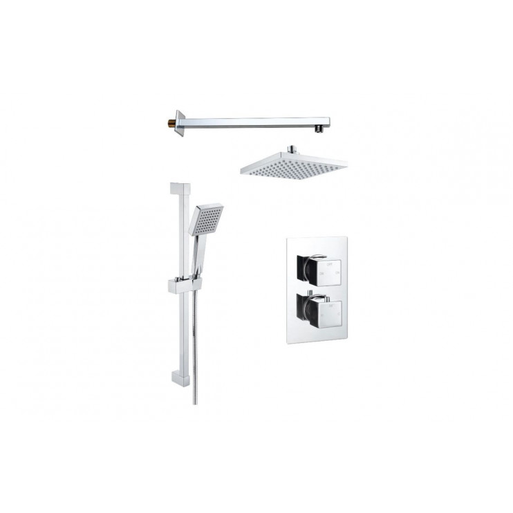 Square Concealed Valve Head & Arm Shower Pack - Chrome Square Concealed Valve Head & Arm Shower Pack - Chrome