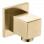 Square Wall Outlet Elbow - Brushed Brass