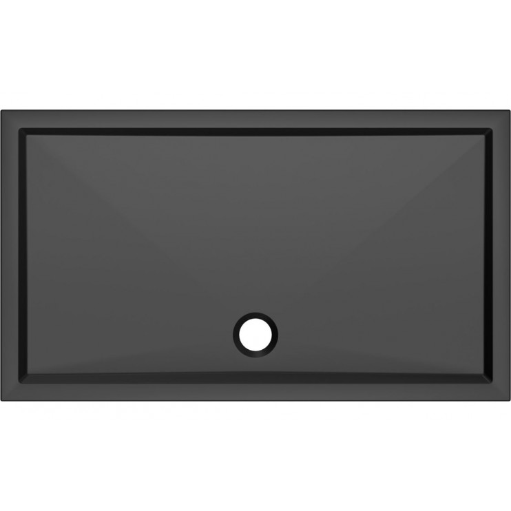 40mm Low Profile 1700x700mm Rectangular Tray & Waste - Matt Black