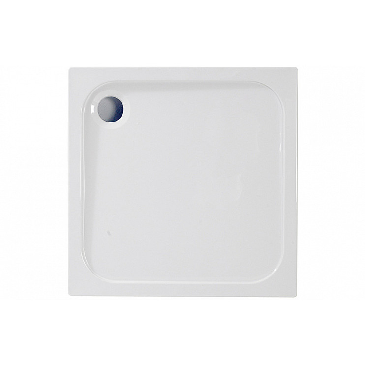 45mm Low Profile 700x700mm Square Tray & Waste - White