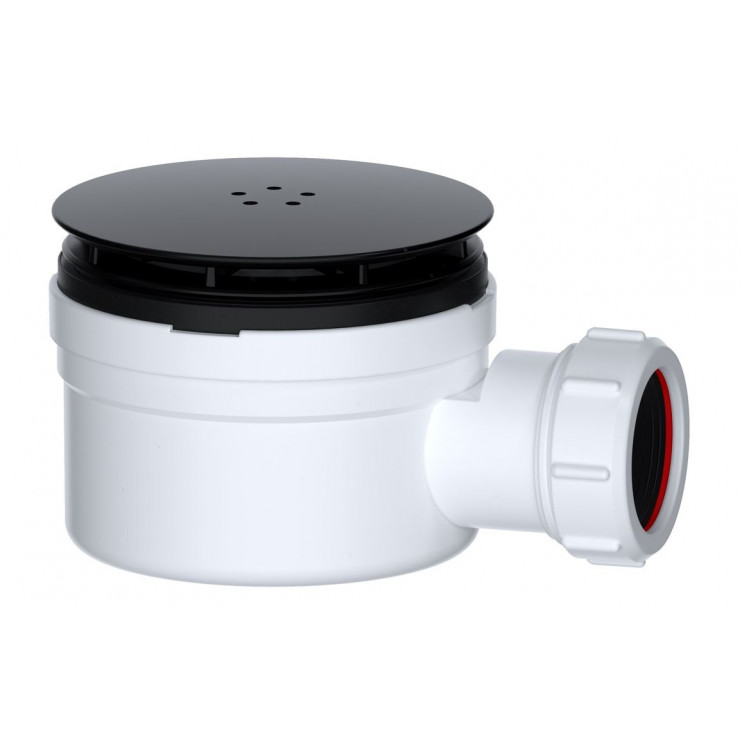 40mm Low Profile 900mm Quadrant Tray & Waste - Matt Black