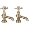 Tadlow Basin Pillar Taps - Brushed Brass Tadlow Basin Pillar Taps - Brushed Brass