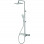 Vema Thermostatic Shower Column w/Fixed Head  Riser  Shelf & Foot Wash - White/Chrome