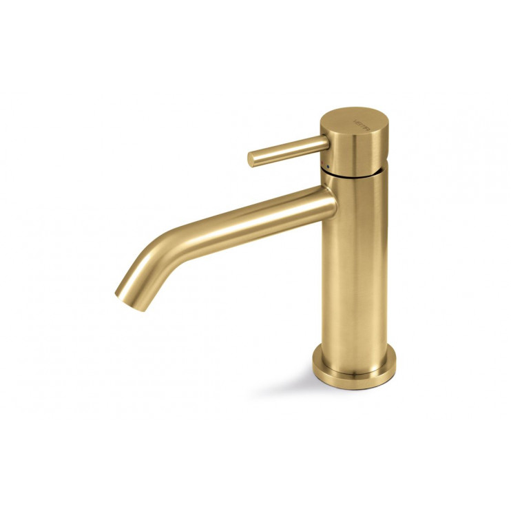 Vema Tiber Basin Mixer - Brushed Brass