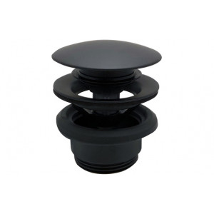 Vema Unslotted Push Button Waste - Matt Black Vema Unslotted Push Button Waste - Matt Black