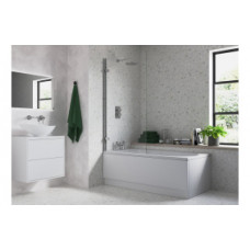 850x1500mm Hinged Straight Bath Screen (6mm) - Chrome
