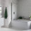 850x1500mm Hinged Straight Bath Screen (6mm) - Chrome