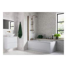 800x1500mm Single Straight Bath Screen (6mm) - Brushed Bronze