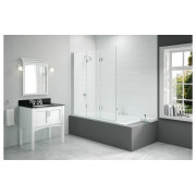 Merlyn 1400x1500mm 3-Panel Folding Hinged Bath Screen (8mm)