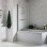 Fluted 800x1500mm Single Straight Bath Screen (5mm) - Chrome