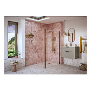 Iconix Optional 1950x300x8mm Rotatable Wetroom Panel (Full Hinge) - Brushed Bronze