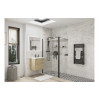 Iconix Optional 1950x300x8mm Rotatable Wetroom Panel (Full Hinge) - Matt Black