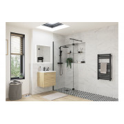 Iconix Optional 300mm 8mm Glass Wetroom Splash Panel - Black
