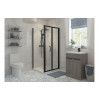 Classix 1700mm x 6mm Glass Sliding Door - Matt Black