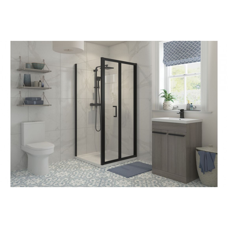 Classix 700mm x 6mm Glass Side Panel - Matt Black