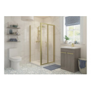 Classix 900mm Bi-fold Door - Brushed Brass Classix 900mm x 6mm Glass Bi-fold Door - Brushed Brass