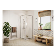 Classix Easy-Fit 760mm x 6mm Glass Corner Entry Door - Chrome