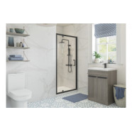 Classix 700mm x 6mm Glass Pivot Door - Matt Black