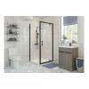 Classix 800mm x 6mm Glass Pivot Door - Matt Black