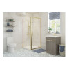 Classix 900mm x 6mm Glass Pivot Door - Brushed Brass