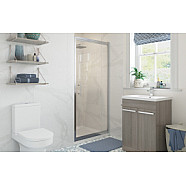 Classix 700mm x 6mm Glass Pivot Door - Chrome