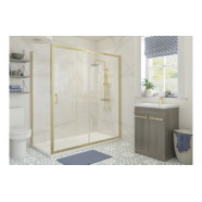 Classix 700mm x 6mm Glass Side Panel - Brushed Brass
