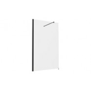 Iconix 1100mm 8mm Glass Wetroom Panel & Support Bar - Black