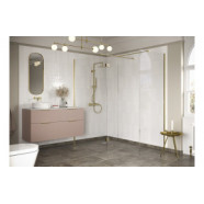 Iconix 800mm Wetroom 8mm Glass Side Panel & Arm - Brushed Brass