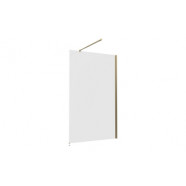 Iconix 700mm Wetroom 8mm Glass Panel & Support Bar - Brushed Brass
