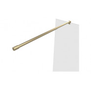 Iconix 700mm Wetroom 8mm Glass Panel & Support Bar - Brushed Brass