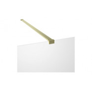 Iconix 700mm Wetroom 8mm Glass Panel & Support Bar - Brushed Brass