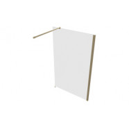 Iconix 700mm Wetroom 8mm Glass Panel & Support Bar - Brushed Brass