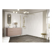 Iconix 1000mm Wetroom Panel & Support Bar - Brushed Brass
