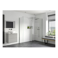 Iconix 900mm 8mm Glass Wetroom Side Panel & Arm - Chrome