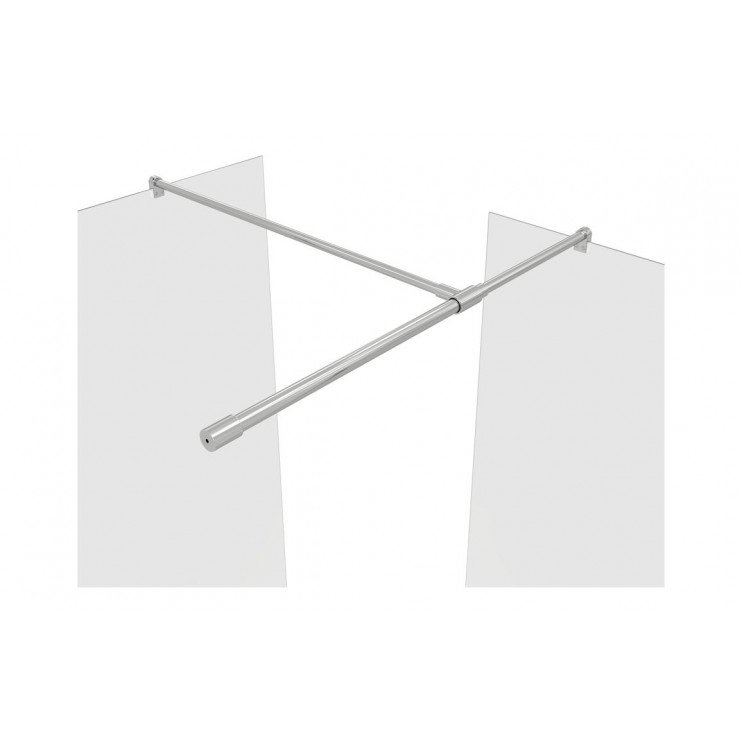 Iconix 700mm 8mm Glass Wetroom Panel & Support Bar - Chrome