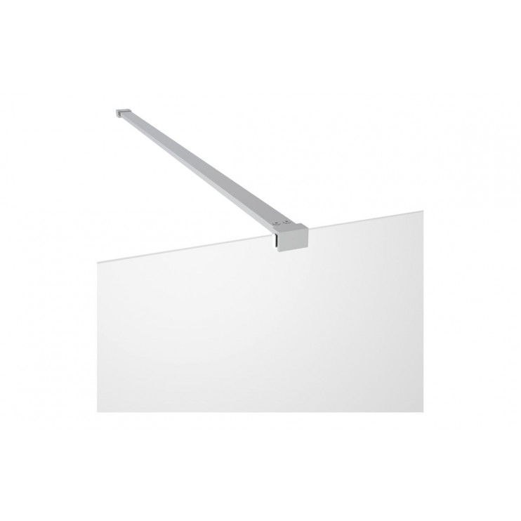 Iconix 700mm 8mm Glass Wetroom Panel & Support Bar - Chrome