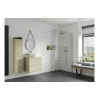 Iconix 700mm 8mm Glass Wetroom Panel & Support Bar - Chrome