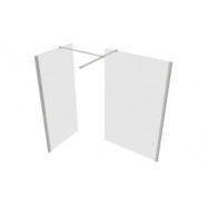 Iconix 500mm 8mm Glass Wetroom Panel & Support Bar - Chrome