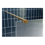 Iconix 800mm 8mm Glass Fluted Wetroom Panel & Side Panel Arm - Brushed Brass