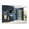 Iconix 900mm 8mm Glass Fluted Wetroom Panel & Support Bar - Brushed Brass