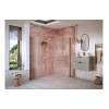Iconix 900mm 8mm Glass Fluted Wetroom Panel & Side Panel Arm - Brushed Bronze