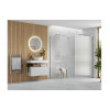 Iconix 900mm 8mm Glass Fluted Wetroom Panel & Side Panel Arm - Chrome